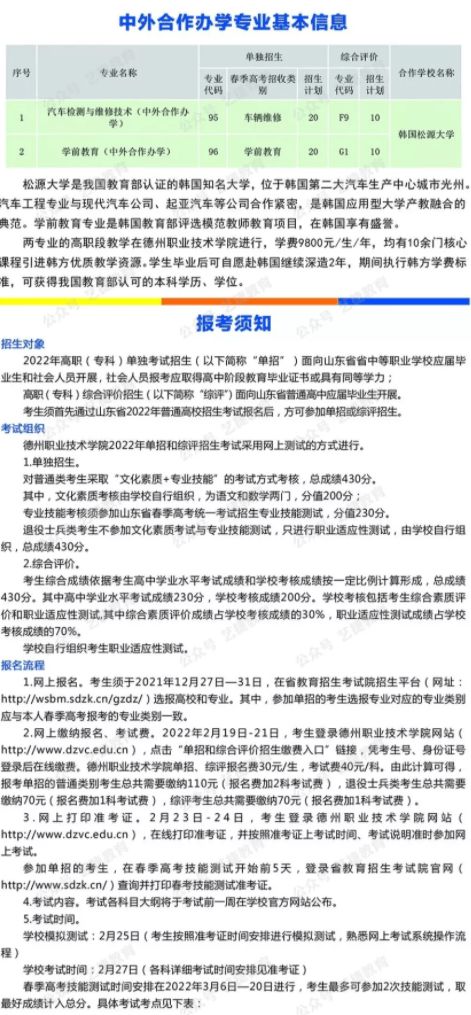 2022年德州職業(yè)技術(shù)學(xué)院單招綜評招生計(jì)劃公布 明確非學(xué)歷非職業(yè)技能培訓(xùn)性質(zhì)